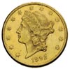 20 dolarów 1892 CC, Carson City, złoto 33.43 g, Fr. 179, nakład 27.265 sztuk, rzadkie