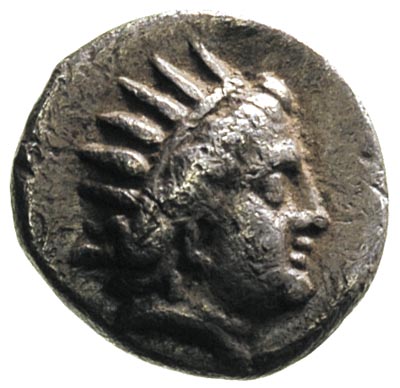 Karia, Rodos, diobol ok. 387-304 pne, Aw: Głowa 