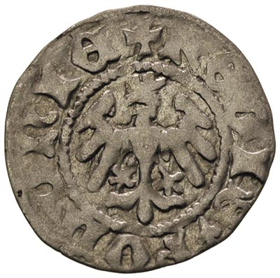 Władysław Jagiełło 1368-1434, półgrosz koronny, Aw: Korona, pod nią F‡, wokoło napis, Rw: Orzeł, wokoło napis