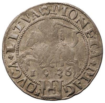 grosz 1536 Wilno, odmiana z literą I pod Pogonią