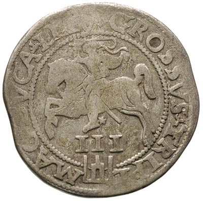 trojak 1562, Wilno, odmiana z popiersiem króla, wybity ze srebra niskiej próby, Iger V.62.1.b R3, Ivanauskas 613:92, T. 18, rzadki