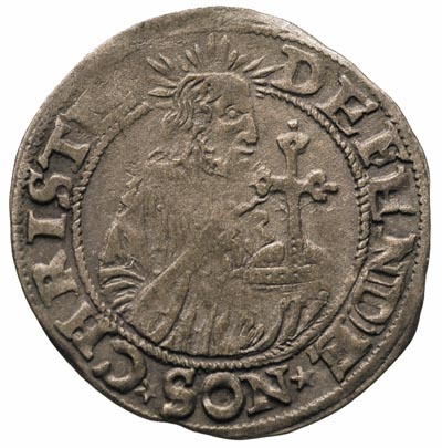 grosz oblężniczy 1577, Gdańsk, moneta z kawką na rewersie wybita w czasie, gdy zarządcą mennicy był W. Tallemann, T. 12, patyna, egzemplarz ze zbioru Wiktora Chomińskiego