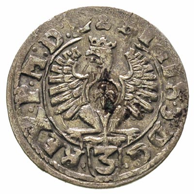 półtorak 1614, Bydgoszcz, T. 4, rzadki typ monety z Orłem i cyfrą 3 na awersie, ładnie wybity i dobrze zachowany