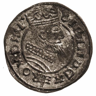 fałszerstwo z epoki grosza koronnego z omyłkową datą 1008, miedź 1.34, resztki srebrzenia