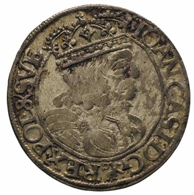 szóstak 1661, Lwów, po boku herbu Snopek litery GB - A, dość ładny egzemplarz, złocista patyna