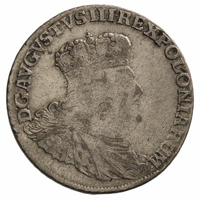 dwuzłotówka (8 groszy) 1753, \efraimek, odmiana z literami E - C i 8 GR  pod tarczą herbową
