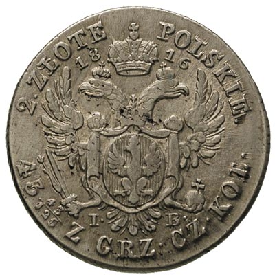2 złote 1816, Warszawa, Plage 45, Bitkin 830, ła