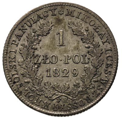 1 złoty 1829, Warszawa, Plage 72, Bitkin 998, dość ładny egzemplarz, patyna