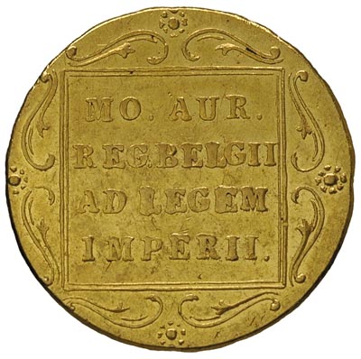dukat 1831, Warszawa, rzadka odmiana z kropką za pochodnią, złoto 3.49 g, Plage 271, Fr. 114, drobne rysy