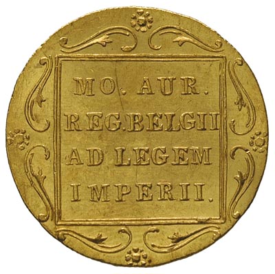 dukat 1831, Warszawa, odmiana z kropką przed pochodnią, złoto 3.49 g, Plage 269, Fr. 114, drobne rysy, gięty