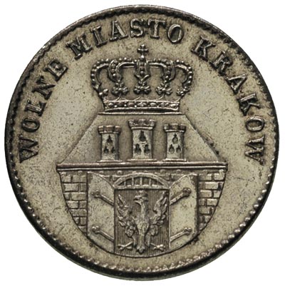 10 groszy 1835, Kraków, Plage 295, bardzo ładne 