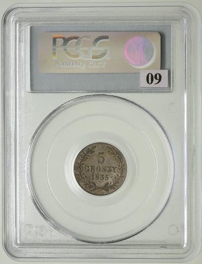 5 groszy 1835, Wiedeń, Plage 296, moneta w pudełku PCGS z certyfikatem MS 64, bardzo ładna z patyną