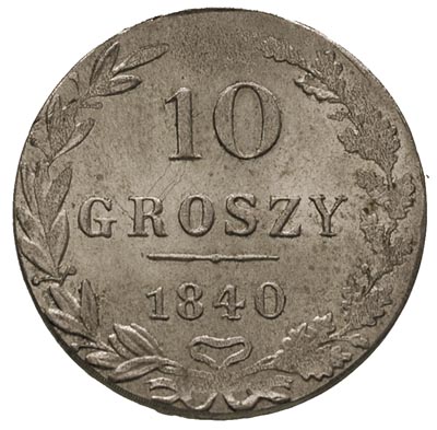 10 groszy 1840, Warszawa, Plage 106, Bitkin 1182, wyśmienite