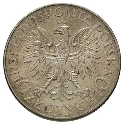10 złotych 1933, Warszawa, Romuald Traugutt, Parchimowicz 122, delikatna patyna