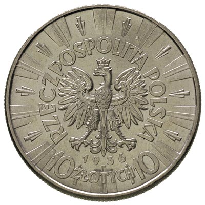 10 złotych 1936, Warszawa, Józef Piłsudski, Parchimowicz 124.c, wyśmienite