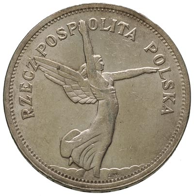 5 złotych 1928, Bruksela, Nike, Parchimowicz 114.b, bardzo ładne