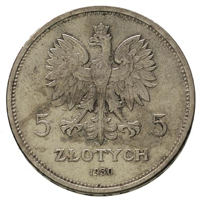 5 złotych 1930, Warszawa, Sztandar, Parchimowicz 115.a, ładny egzemplarz