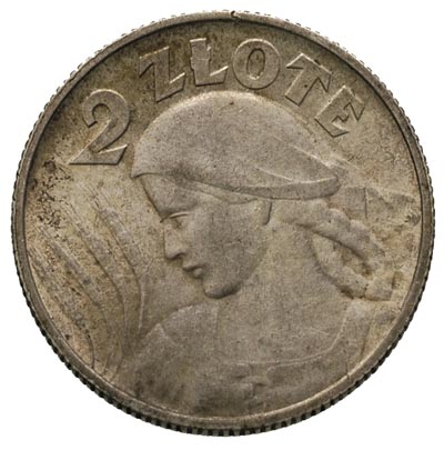 2 złote 1924, Birmingham, litera H po dacie, Parchimowicz 109.b, rzadkie i bardzo ładnie zachowane, patyna