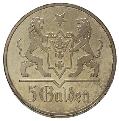 5 guldenów 1923, Utrecht, Kościół Marii Panny, Parchimowicz 65.c, moneta wybita stemplem lustrzanym, rzadka