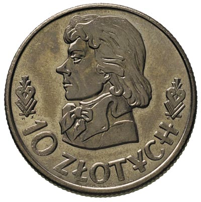 10 złotych 1958, Tadeusz Kościuszko, bez napisu 