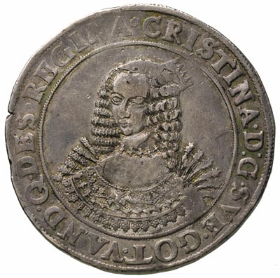 talar 1642, Szczecin, Aw: Popiersie i napis, Rw: Tarcza herbowa i napis, 28.76 g, Ahlström 16, Dav. 4573