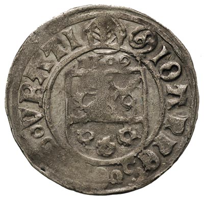 grosz 1509, Nysa, data nad tarczą herbową, Fbg. 448 (779.a), patyna