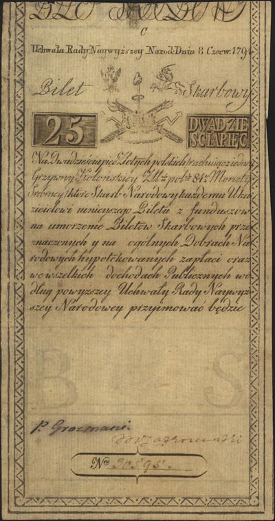 25 złotych 8.06.1794, seria C, Miłczak A3, Lucow