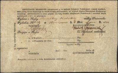 asygnata skarbowa na 100 złotych z 1831 roku, Moczydłowski PL.1 (R), Lucow 195 (R3)