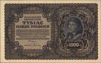 1.000 marek polskich 23.08.1919, III seria AU, Miłczak 29f, Lucow 408 (R1), wyśmienite