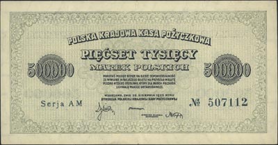 500.000 marek polskich 30.08.1923, Seria AM, numeracja 6-cio cyfrowa, Miłczak 36d, Lucow 449 (R4)