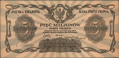 5.000.000 marek polskich 20.11.1923, seria C, Miłczak 38, Lucow 456 (R5), rzadkie