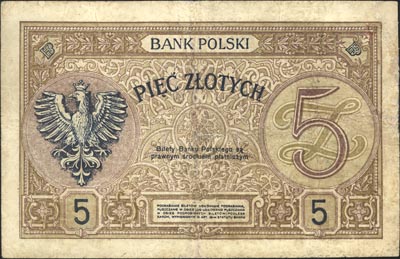 5 złotych 15.07.1924, II Emisja A, Miłczak 57, L