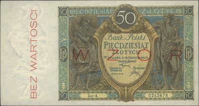 50 złotych 28.08.1925, WZÓR, seria A 0245678, Mi