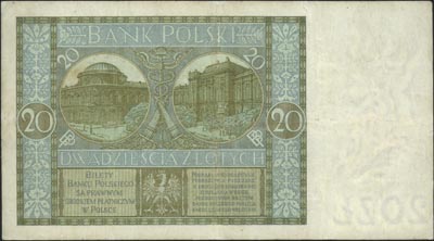 20 złotych 1.09.1929, seria DE, Miłczak 69, Lucow 651 (R7) ale nie notuje tej serii, banknot po konserwacji, rzadki