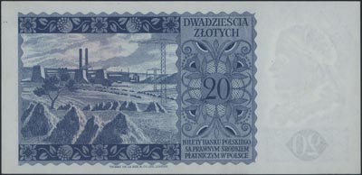 20 złotych 15.08.1939, bez oznaczenia serii i nu