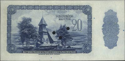 20 złotych 20.08.1939, SPECIMEN, trzykrotnie per