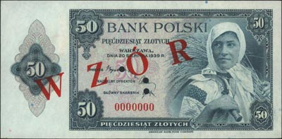 zestaw wzorów banknotów 20 i 50 złotych 20.08.19