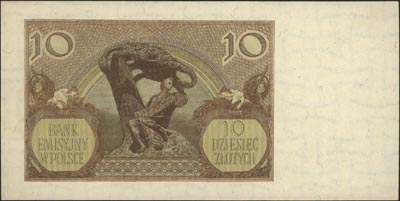 10 złotych 1.03.1940, bez oznaczenia serii i num