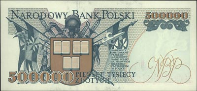500.000 złotych 16.11.1993, seria AA, Miłczak 193b, bardzo rzadkie