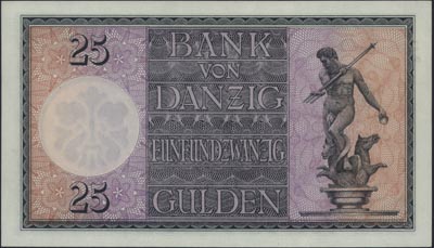 25 guldenów 2.01.1931, seria B/C, Miłczak G49, banknot z certyfikatem PMG UNC 67, pięknie zachowany i bardzo rzadki