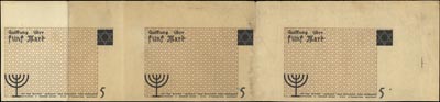 5 marek 15.05.1940, trzy nierozcięte banknoty z 