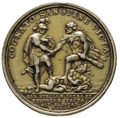 August II - Pokój w Altranstäd 1706 r, medal aut