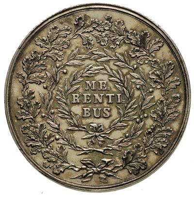 medal nagrodowy \MERENTIBUS\" autorstwa J.F.Holzhaeussera 1766 (I wersja)