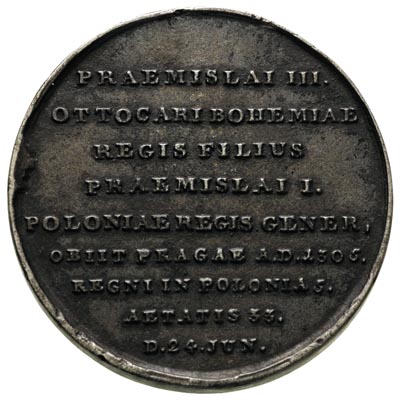 Wacław II Czeski, kopia medalu z XVIII wiecznego