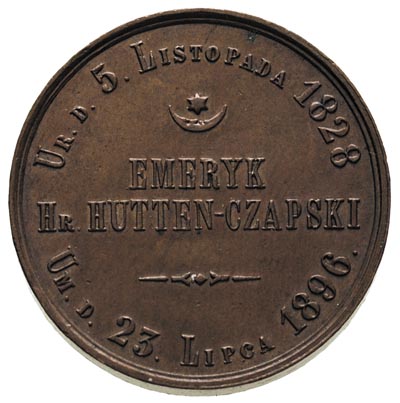 Emeryk hr. Hutten-Czapski, medal \Dobrze zasłużonemu w numizmatyce, Aw: Poziomy napis EMERYK Hr. HUTTEN CZAPSKI