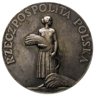 medal nagrodowy Ministra Rolnictwa i Dóbr Państwowych \Za Pracę i Zasługę, Aw: Orzeł i napisy w otoku i poniżej