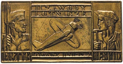 II Zawody Lotnicze w Katowicach - plakieta nieznanego autorstwa i wykonawcy 1937 r.