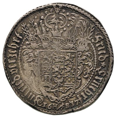 Fryderyk zu Celle 1636-1648, talar 1637 HS, Clausthal, 28.90 g, Welter 1414, Dav. 6492, patyna