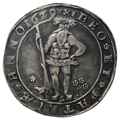 Fryderyk Ulryk 1613-1634, talar 1629 HS, Zellerfeld, 28.61 g, znak menniczy - skrzyżowane klucze, Welter 1057A, Dav. 6307, patyna