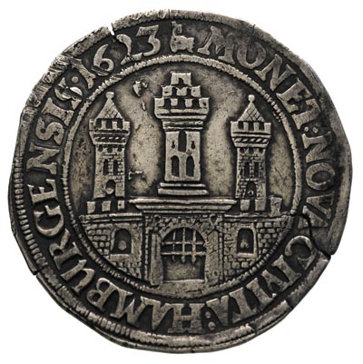 Ferdynand II 1619-1637, talar 1623, Hamburg, 28.42 g, Gaedechens 418, Dav.5365, patyna